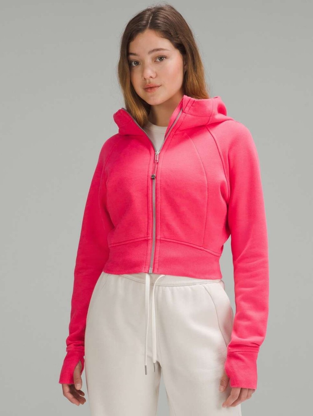 Lululemon Scuba Full-Zip Cropped Hoodie - Bright Pink Size 6-8?